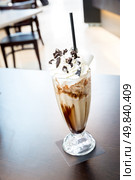 Cup of iced mocha coffee with whipping cream. Стоковое фото, агентство Ingram Publishing / Фотобанк Лори
