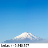 Panorama of Mountain Fuji fujisan from yamanaka lake at Yamanashi Japan. Стоковое фото, агентство Ingram Publishing / Фотобанк Лори