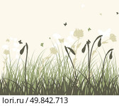 Summer meadow background. EPS 10 vector illustration without transparency and meshes. Стоковая иллюстрация, агентство Ingram Publishing / Фотобанк Лори
