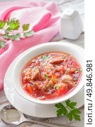 Beet soup. Стоковое фото, агентство Ingram Publishing / Фотобанк Лори