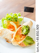 Smoke Salmon Wrap Maxican cuisine. Стоковое фото, агентство Ingram Publishing / Фотобанк Лори