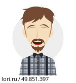 male laughing funny hilarious cartoon character vector illustration. funny laughing guy. Стоковая иллюстрация, агентство Ingram Publishing / Фотобанк Лори