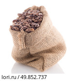 Pinto beans bag on white background. Стоковое фото, агентство Ingram Publishing / Фотобанк Лори