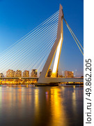 Erasmus bridge over the river Meuse in , the Netherlands. Стоковое фото, агентство Ingram Publishing / Фотобанк Лори