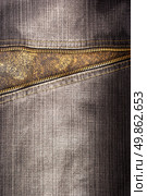 Texture of jeans with zipper. Element of design. Стоковое фото, агентство Ingram Publishing / Фотобанк Лори