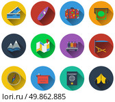 Set of travel icons in flat design. EPS 10 vector illustration with transparency. Стоковая иллюстрация, агентство Ingram Publishing / Фотобанк Лори