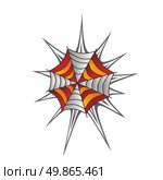 color retro spiderweb theme vector art illustration. color spiderweb art. Стоковая иллюстрация, агентство Ingram Publishing / Фотобанк Лори