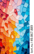 A dynamic gradient mosaic pattern in warm and cool tones. Стоковое AI-изображение, AI-художник Данила Большаков / Фотобанк Лори