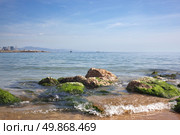 Barceloneta beach in Barcelona, Spain. Стоковое фото, агентство Ingram Publishing / Фотобанк Лори