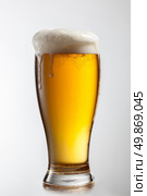 Beer in glass isolated on white background. Стоковое фото, агентство Ingram Publishing / Фотобанк Лори