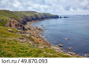 The coastline at the Land's End on the end of the Penwith peninsula. Cornwall. England. GB. (2009 год). Стоковое фото, фотограф Сергей Пристяжнюк (Serg Zastavkin) / Фотобанк Лори