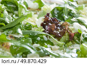 macro photo of italian pizza with potherbs and cheese. Стоковое фото, агентство Ingram Publishing / Фотобанк Лори