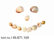 smile from various color shells isolated on white. Стоковое фото, агентство Ingram Publishing / Фотобанк Лори