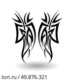 Hand Drawn Tribal Tattoo in Wings Shape. Стоковая иллюстрация, агентство Ingram Publishing / Фотобанк Лори