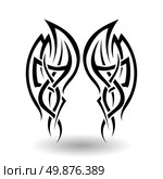 Hand Drawn Tribal Tattoo in Wings Shape. Стоковая иллюстрация, агентство Ingram Publishing / Фотобанк Лори