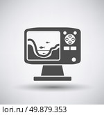 Fishing icon with echo sounder over gray background. Vector illustration. Стоковая иллюстрация, агентство Ingram Publishing / Фотобанк Лори