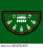 Poker table icon over green background. Vector illustration. Стоковая иллюстрация, агентство Ingram Publishing / Фотобанк Лори
