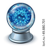 Predict disease medical health care concept as a metaphor for illness forecast and prognosis with dangerouse human virus cells in a fortune teller crystal ball as a symbol of patient diagnosis for preventive medicine. Стоковое фото, агентство Ingram Publishing / Фотобанк Лори