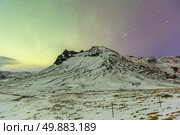 The Northern Light Aurora borealis at Vik Iceland. Стоковое фото, агентство Ingram Publishing / Фотобанк Лори