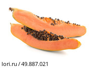 Fresh and tasty papaya on white background. Стоковое фото, агентство Ingram Publishing / Фотобанк Лори