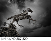 Success and potential symbol as a surreal tree horse with roots of trees shaped as a pure breed stallion breaking free from constraints to break free and move forward as a motivation for independent spirit of freedom and power. Стоковое фото, агентство Ingram Publishing / Фотобанк Лори