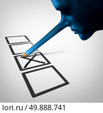 Vote fraud and ballot box leis as a lier person with a long nose made of pencil cheating and rigging voter ballots with illegal electoral violation as a symbol for elections  irregularity. Стоковое фото, агентство Ingram Publishing / Фотобанк Лори
