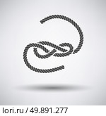 Knoted rope  icon on gray background with round shadow. Vector illustration. Стоковая иллюстрация, агентство Ingram Publishing / Фотобанк Лори