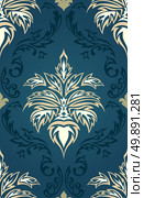 Damask seamless pattern from floral and swirl elements. Vector illustration. Стоковая иллюстрация, агентство Ingram Publishing / Фотобанк Лори