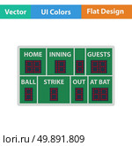 Baseball scoreboard icon. Flat design. Vector illustration. Стоковая иллюстрация, агентство Ingram Publishing / Фотобанк Лори