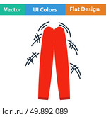 Football fans clapping sticks icon. Flat design in ui colors. Vector illustration. Стоковая иллюстрация, агентство Ingram Publishing / Фотобанк Лори