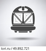 Kitchen sandwich maker icon on gray background with round shadow. Vector illustration. Стоковая иллюстрация, агентство Ingram Publishing / Фотобанк Лори