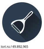 Vegetable peeler icon. Flat design. Vector illustration. Стоковая иллюстрация, агентство Ingram Publishing / Фотобанк Лори