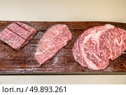 Freshness Japanese wagyu A5 Beef BBQ yakiniku. Стоковое фото, агентство Ingram Publishing / Фотобанк Лори