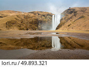 skogafoss waterfall on the South of Iceland. Стоковое фото, агентство Ingram Publishing / Фотобанк Лори