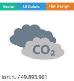 CO2 cloud icon. Flat color design. Vector illustration. Стоковая иллюстрация, агентство Ingram Publishing / Фотобанк Лори