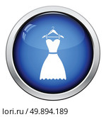 Elegant dress on shoulders icon. Glossy button design. Vector illustration. Стоковая иллюстрация, агентство Ingram Publishing / Фотобанк Лори