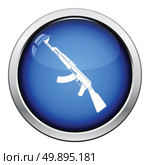 Rassian weapon rifle icon. Glossy button design. Vector illustration. Стоковая иллюстрация, агентство Ingram Publishing / Фотобанк Лори