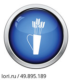 Quiver with arrows icon. Glossy button design. Vector illustration. Стоковая иллюстрация, агентство Ingram Publishing / Фотобанк Лори