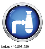 Bathroom siphon icon. Glossy button design. Vector illustration. Стоковая иллюстрация, агентство Ingram Publishing / Фотобанк Лори