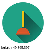 Plunger icon. Flat color design. Vector illustration. Стоковая иллюстрация, агентство Ingram Publishing / Фотобанк Лори