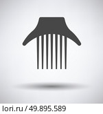 Comb icon on gray background, round shadow. Vector illustration. Стоковая иллюстрация, агентство Ingram Publishing / Фотобанк Лори