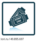 Cinema tickets icon. Shadow reflection design. Vector illustration. Стоковая иллюстрация, агентство Ingram Publishing / Фотобанк Лори