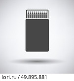 Pencil box icon on gray background, round shadow. Vector illustration. Стоковая иллюстрация, агентство Ingram Publishing / Фотобанк Лори