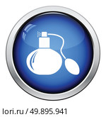 Cologne spray icon. Glossy button design. Vector illustration. Стоковая иллюстрация, агентство Ingram Publishing / Фотобанк Лори