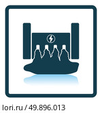 Hydro power station icon. Shadow reflection design. Vector illustration. Стоковая иллюстрация, агентство Ingram Publishing / Фотобанк Лори