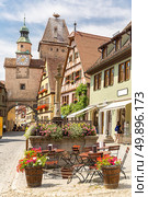 Rothenburg ob der Tauber historic town downtown in Rothenburg ODT , Franconia, Bavaria, Germany. Стоковое фото, агентство Ingram Publishing / Фотобанк Лори