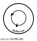 Icon of hand holding photography reflector. Thin circle design. Vector illustration. Стоковая иллюстрация, агентство Ingram Publishing / Фотобанк Лори