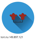 American football  tackling sled icon. Flat color design. Vector illustration. Стоковая иллюстрация, агентство Ingram Publishing / Фотобанк Лори
