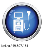 Ultrasound diagnostic machine icon. Glossy button design. Vector illustration. Стоковая иллюстрация, агентство Ingram Publishing / Фотобанк Лори