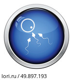 Sperm and egg cell icon. Glossy button design. Vector illustration. Стоковая иллюстрация, агентство Ingram Publishing / Фотобанк Лори